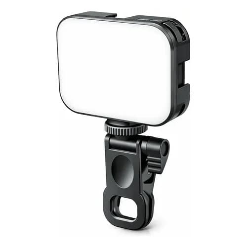 Mini Luz Led Portátil Preenchimento Celular Notebook Preto