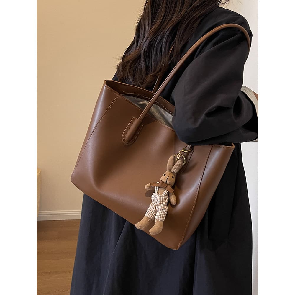 Bolsa de grande capacidade feminina outono All-Match 2026 novo estilo moda Casual bolsa de ombro Retro textura Commuter