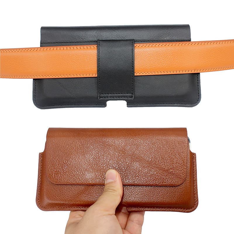 Bolsa leve de couro genuíno para celular, cinto pendurado, bolsa de cintura Horizontal, novo estilo, primeira camada, ca