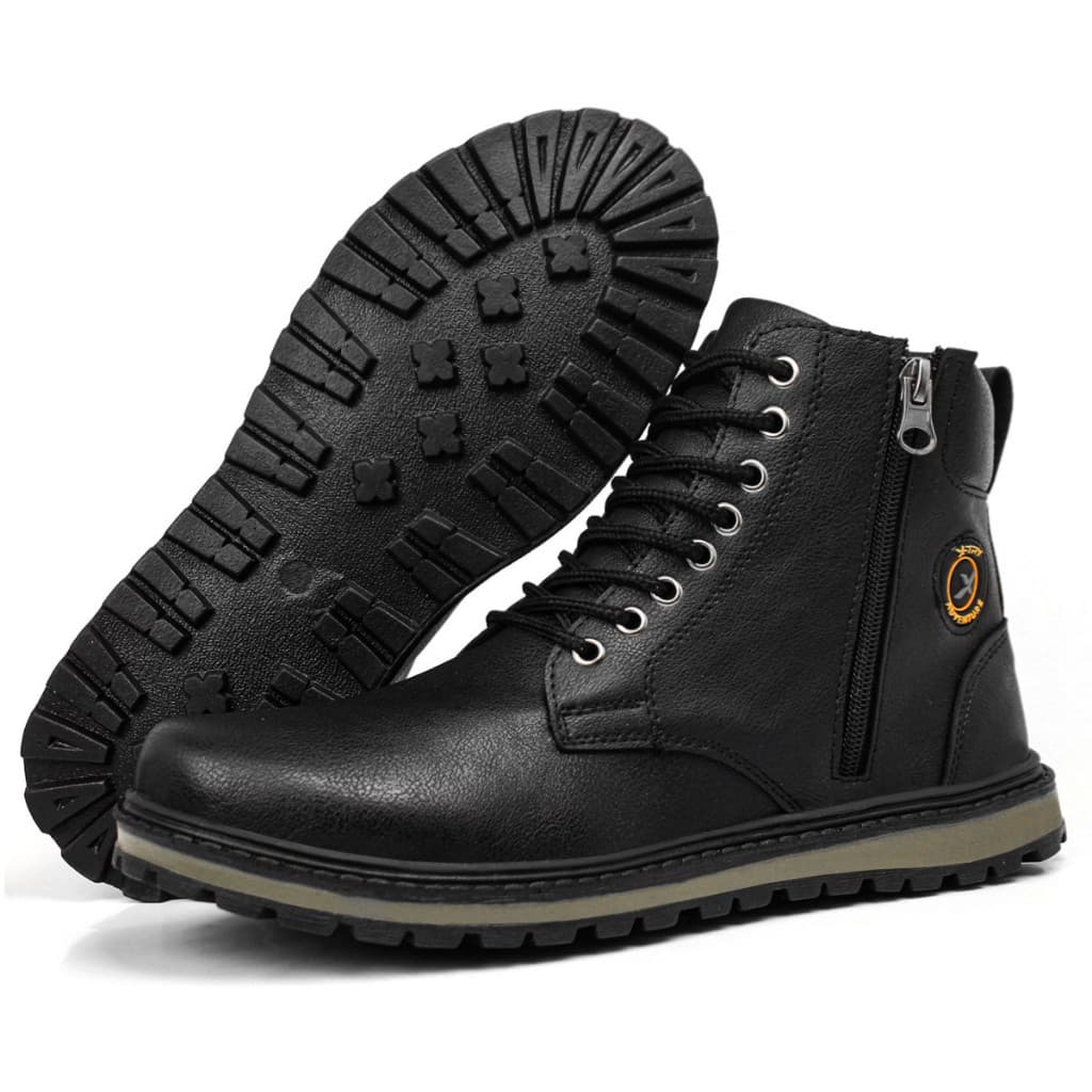 Bota Couro Eco Masculina Coturno Adventure Cano Curto Masculino Motoqueiro Tenis Confort Trilha
