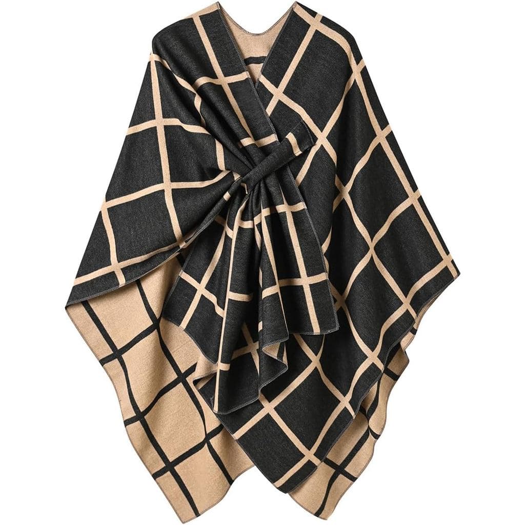Ferand Shawl Wraps for Women, Open Front Poncho Sweater, Warm & Soft Gifts for Fall Winter