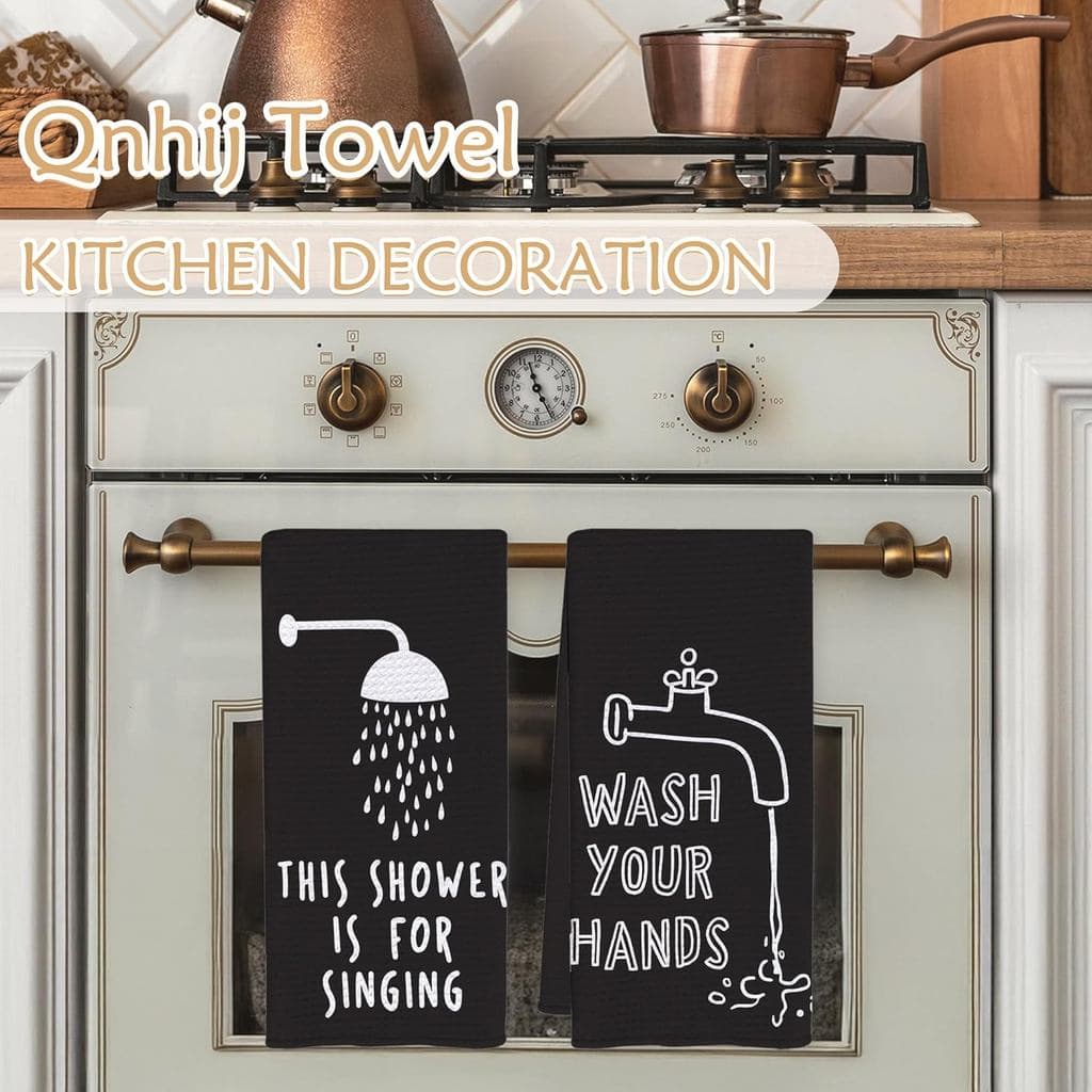 Toalhas de Mão Decorativas Engraçadas para Banheiro, Decoração de Banheiro "Lave Suas Mãos", Toalhas de Mão Decorativas
