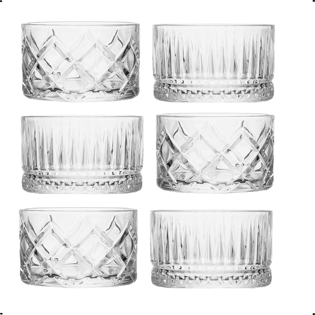 Conjunto de 6 Petisqueira Redonda Vidro Cristal Sortido 9 cm
