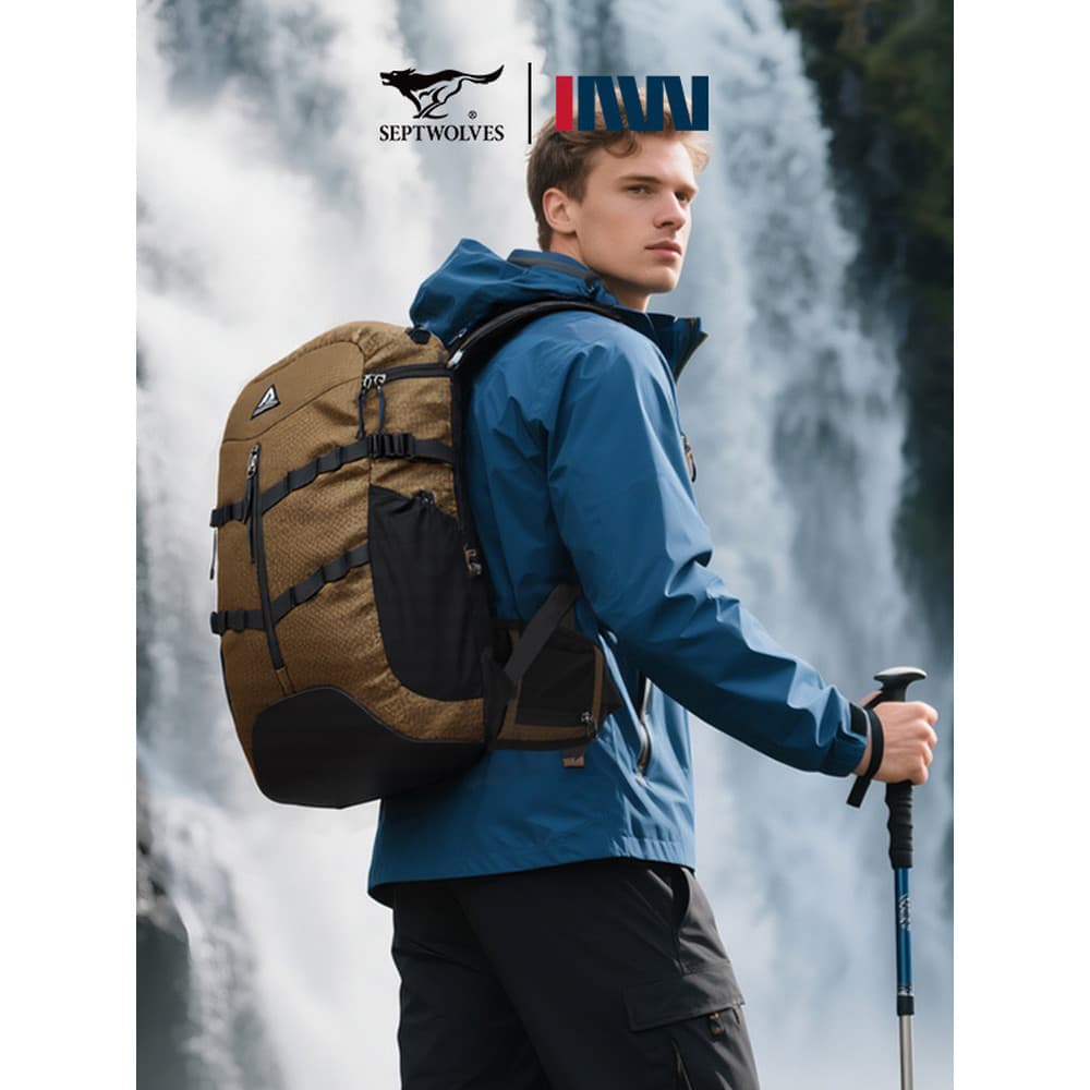Seven Wolves Homens Caminhadas Ao Ar Livre Bolsa Grande Capacidade À Prova D 'Água Caminhadas Mochila Multifuncional WO