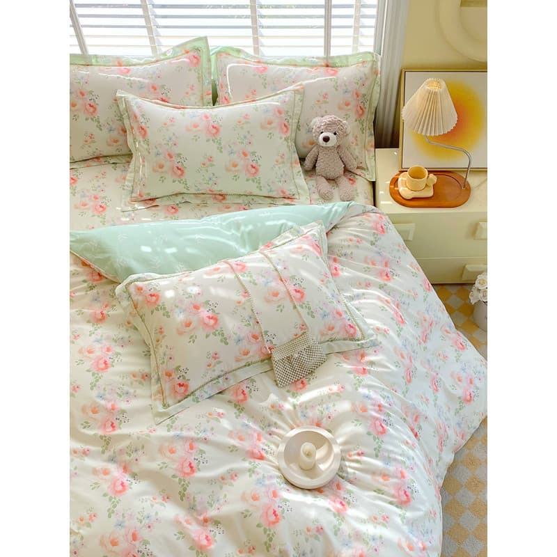 Ins princesa único duplo limpo menina branco pequeno Floral 100% algodão sarja única peça lençol de algodão puro