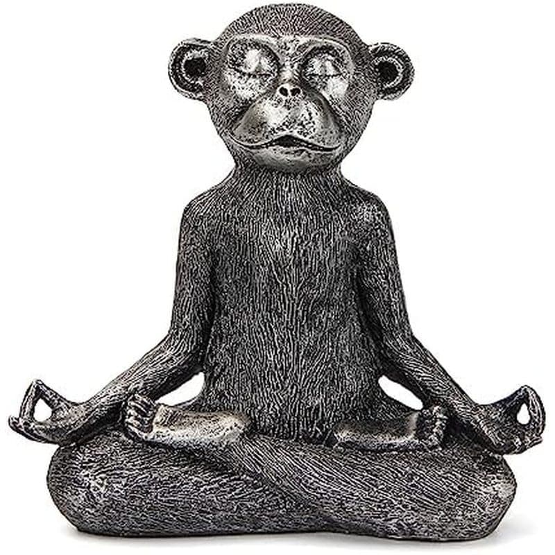 Estátua De Macaco adeer Para Decoração De Casa , Estatueta Sentada Em Pose De Ioga Meditação Zen Espiritual Sala De Esta