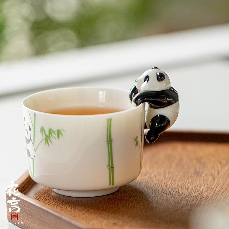 Zaiyan criativo cerâmica Panda Gaiwan xícara de chá ornamentos casa chá Pet Dial Rack capa conjunto acessórios cerimônia