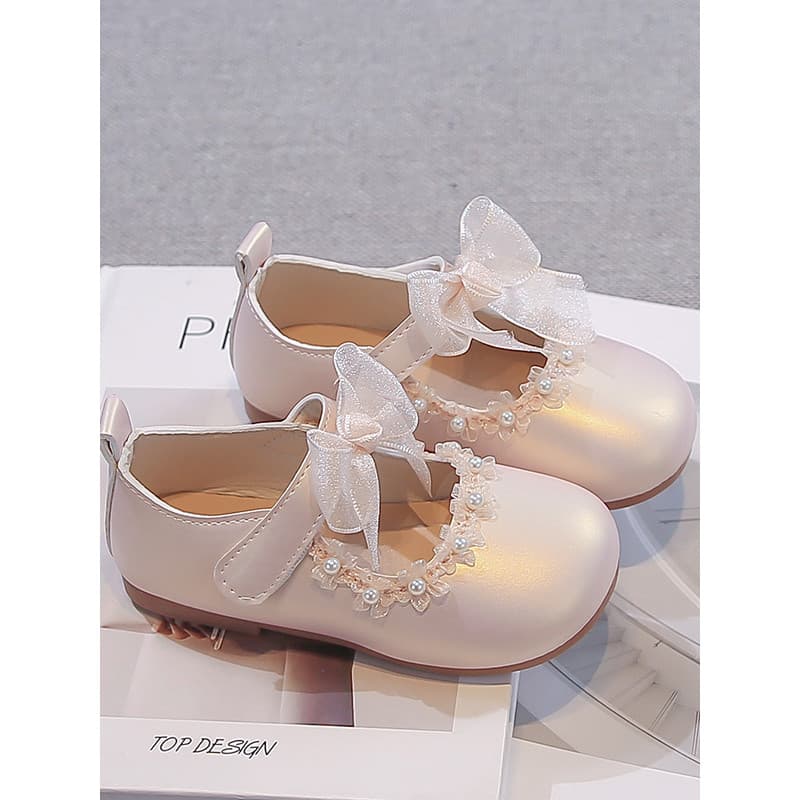 2026 primavera outono novo estilo crianças meninas sapatos de princesa meninas bonito arco nó Campus desempenho pequenos