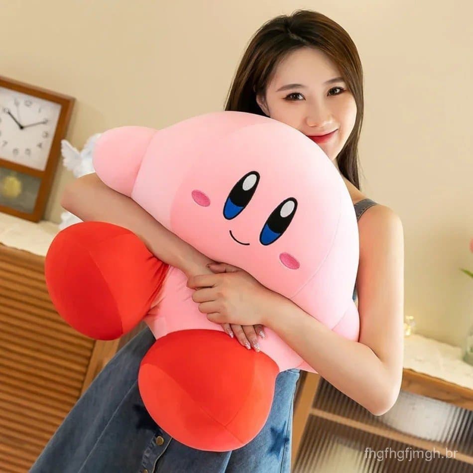 MB6V Almofada de Pelúcia Rosa do Kirby, Super Estrela de Anime, Decoração de Quarto, Presente para Crianças