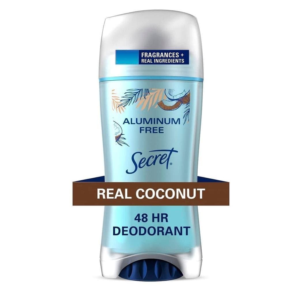 Desodorante Feminino Secret Sem Alumínio, Aroma de Coco, 2,4 onças EU8R