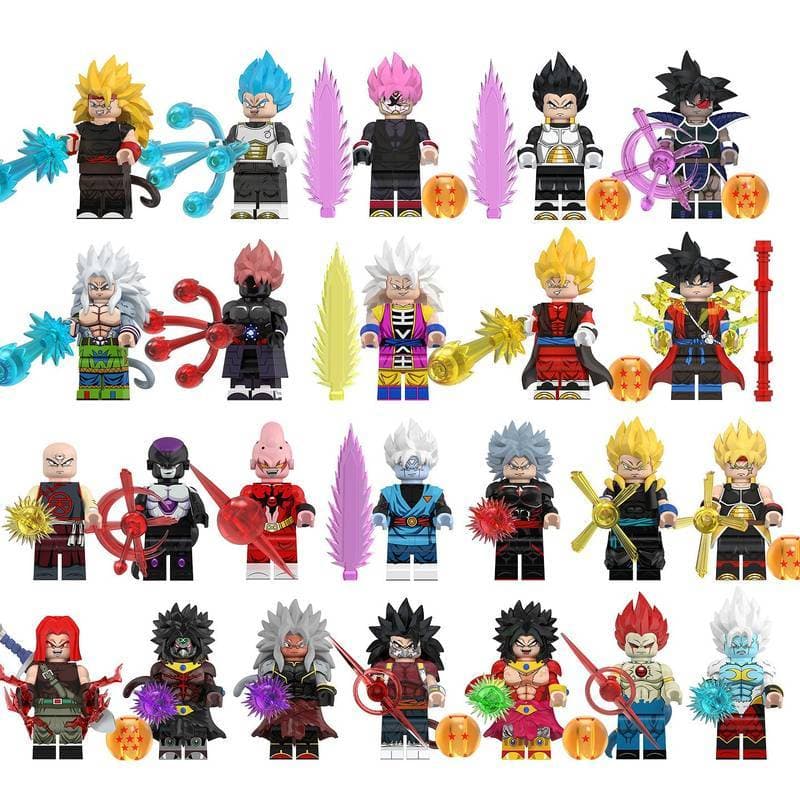 Goku modelo montado modelo bloco de construção minifigura brinquedo goku montado modelo bloco de construção minifigura b