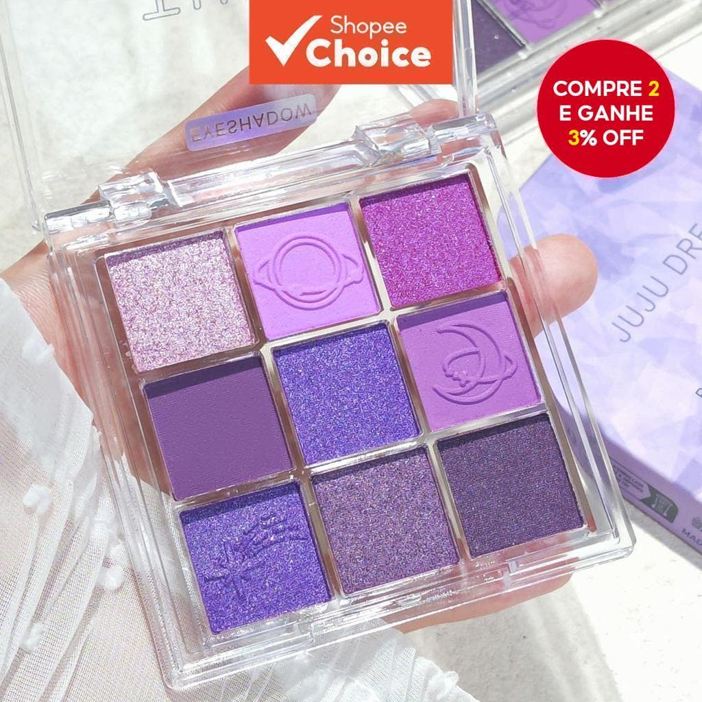 Paleta De Sombras De Olhos Purple Tassel 9 Cores, Violeta Esfumado, Matte Perolado, Nove Grades