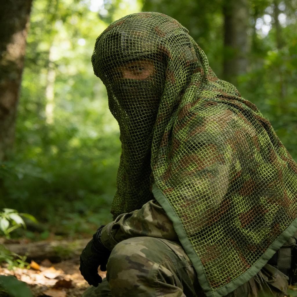 Soldados táticos clima completo respirável tático grande malha cachecol camuflagem cachecol ao ar livre comer frango cam
