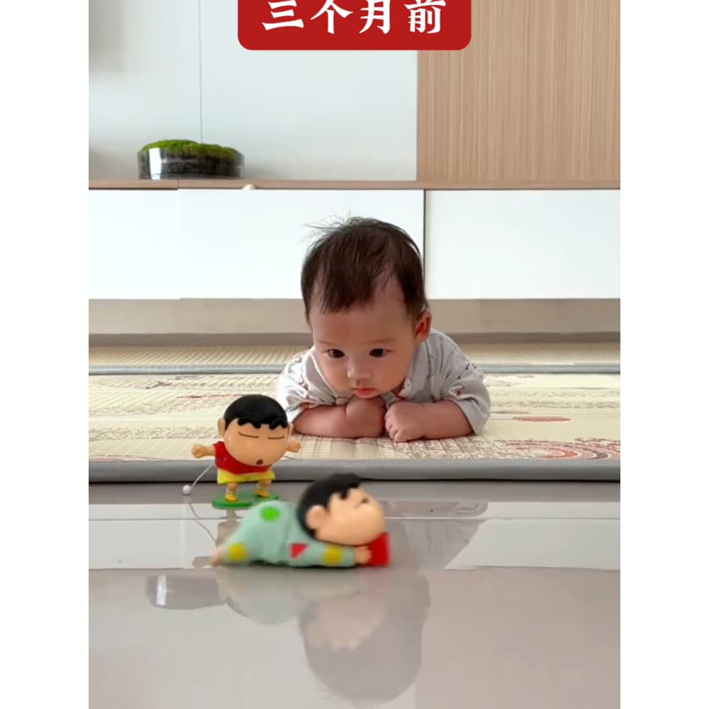 Crayon shin-chan rastejando brinquedos crianças relógio balanço shin-chan boneca pequeno bebê infantil educação precoce
