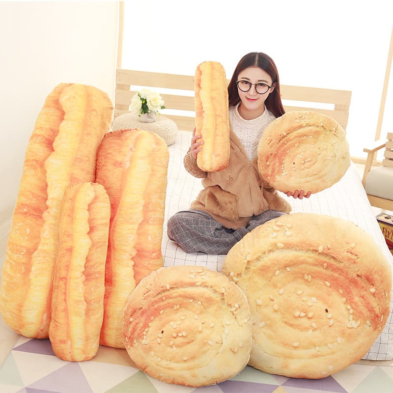 Simulação comida gergelim bolo travesseiro grandes fritos brinquedo de pelúcia grande bolo almofada engraçado Nap longo