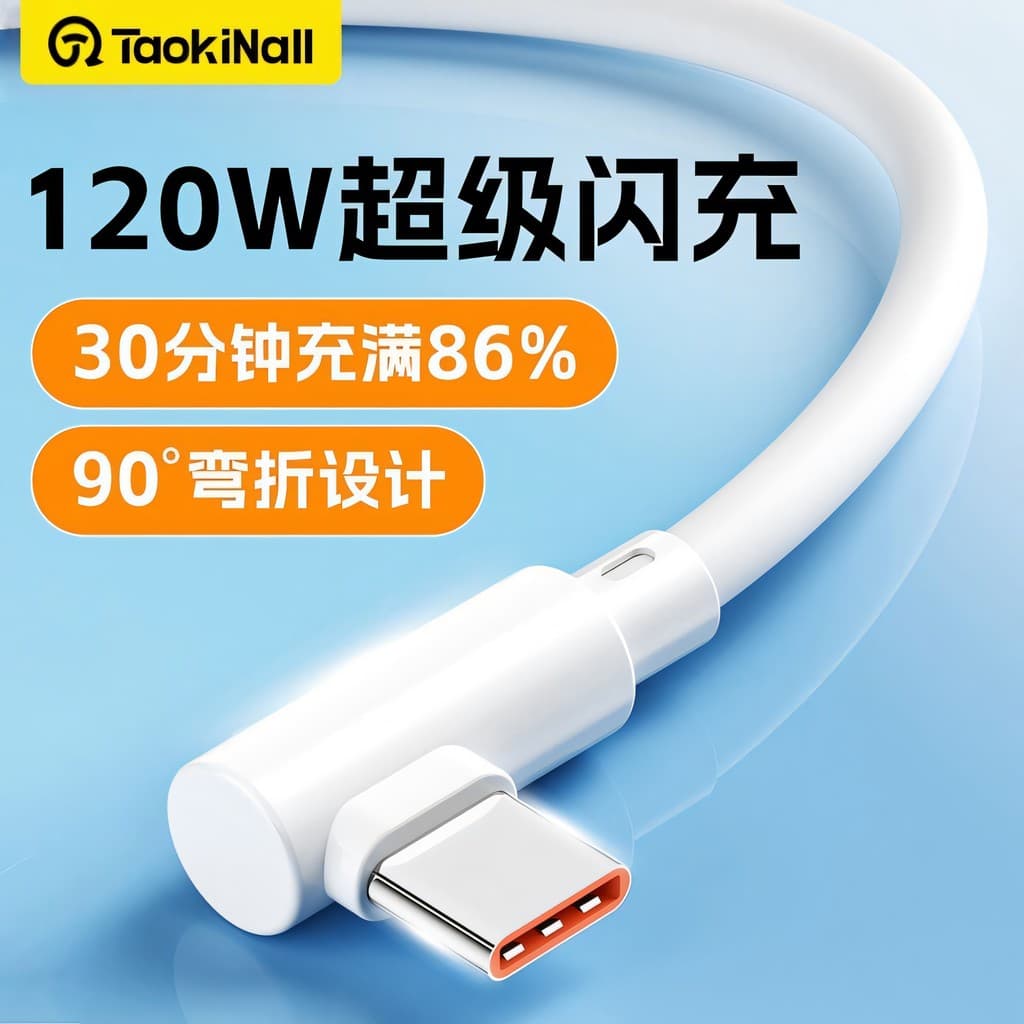 Cabo de dados JZXS typec Cotovelo 120w Super adequado para Huawei mate60 Cabo de carregamento Glória nova Xiaomi oppo Re