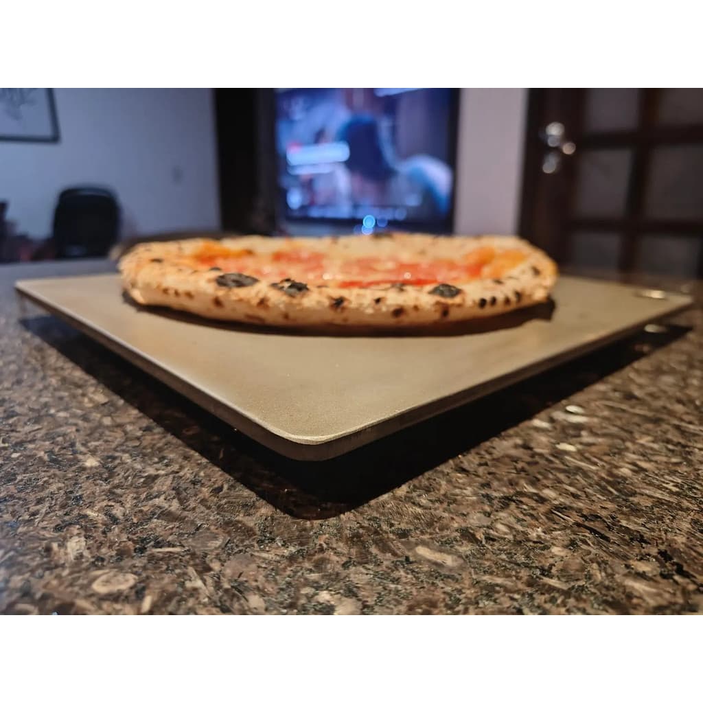 Chapa De Aço Refrataria Para Assar Pizza No Forno 32x32cm