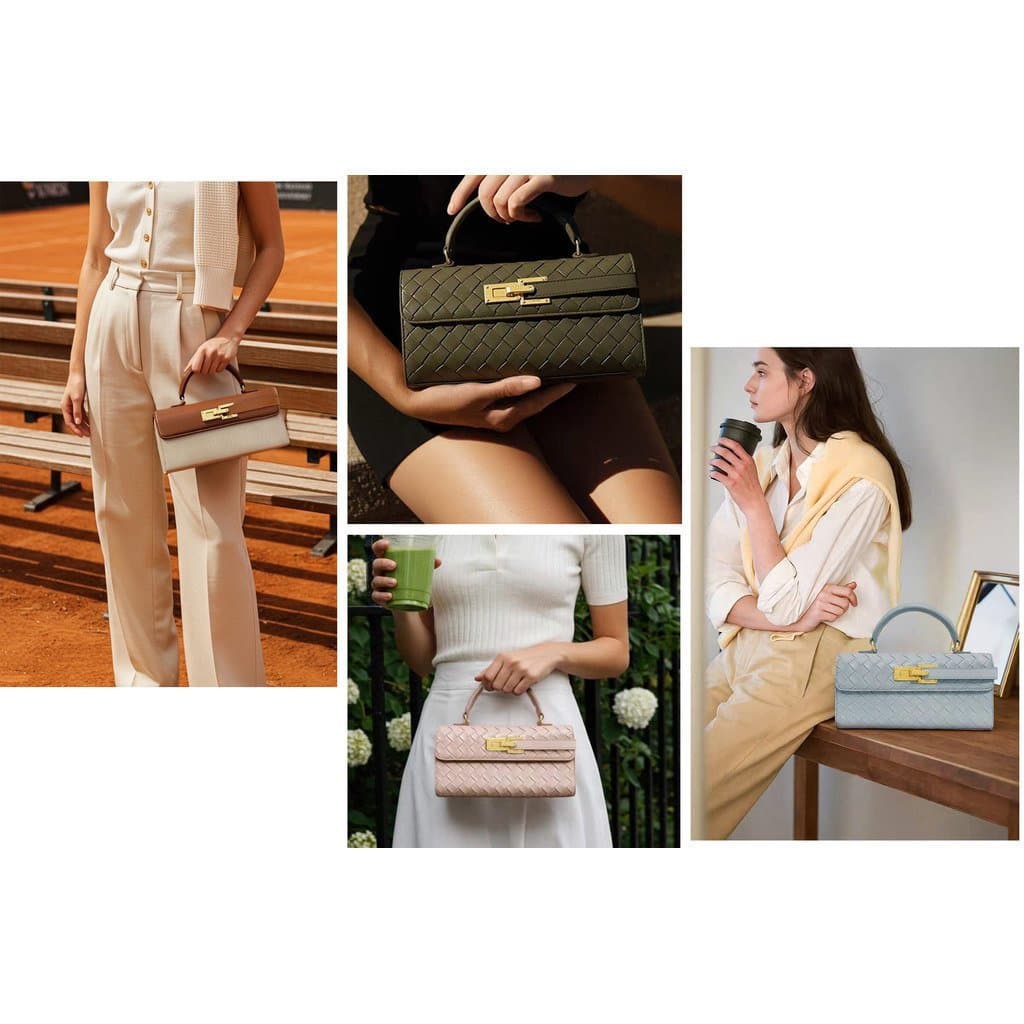 (Ac) Bolsa Feminina , Quadrada Pequena De Nicho Crossbody , Mini Tecido Maillard