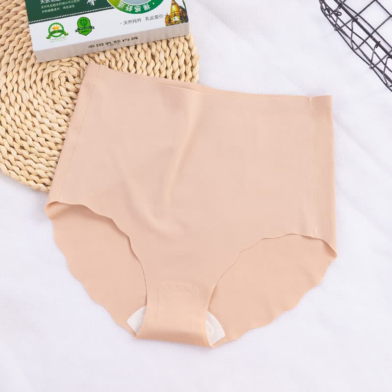 048 calcinha onda de cintura alta senhoras cuecas sem costura uma peça calcinha de seda gelo puro algodão virilha respir