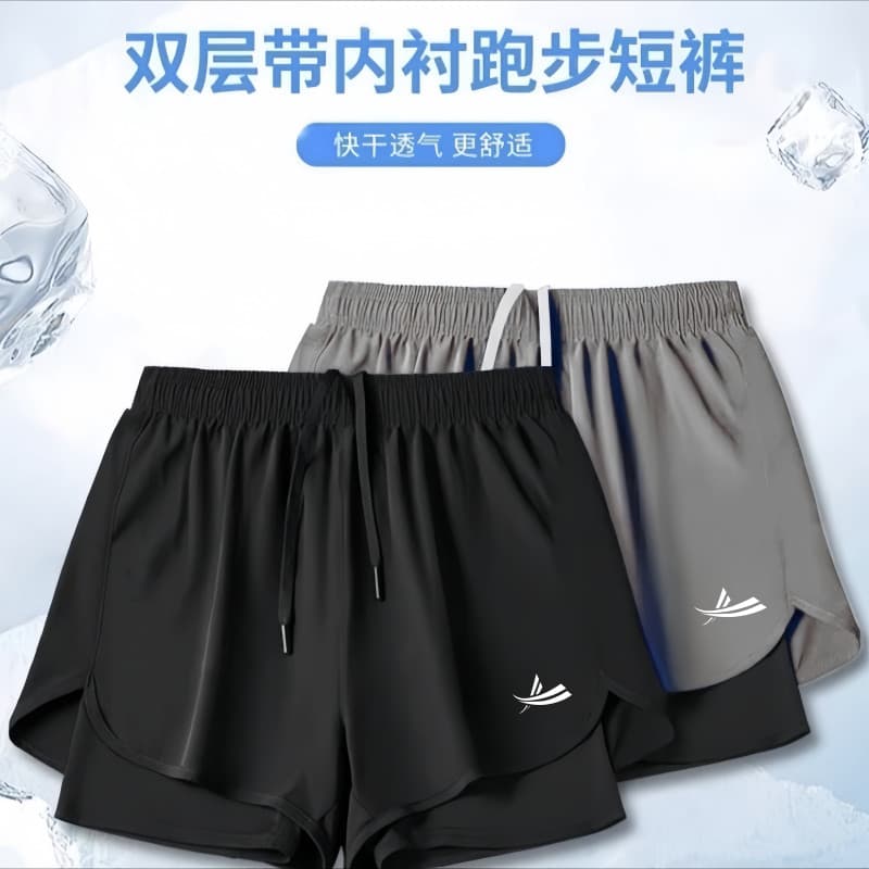 Calças de duas peças correndo seco verão velocidade maratona homens WLD pista campo Fitness esportes Shorts três pontos