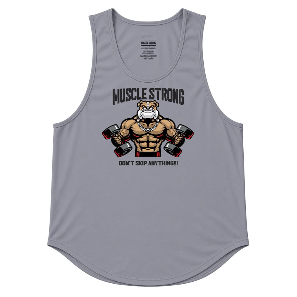 Regata Tradicional Muscle Strong Cinza Cachorro Halter