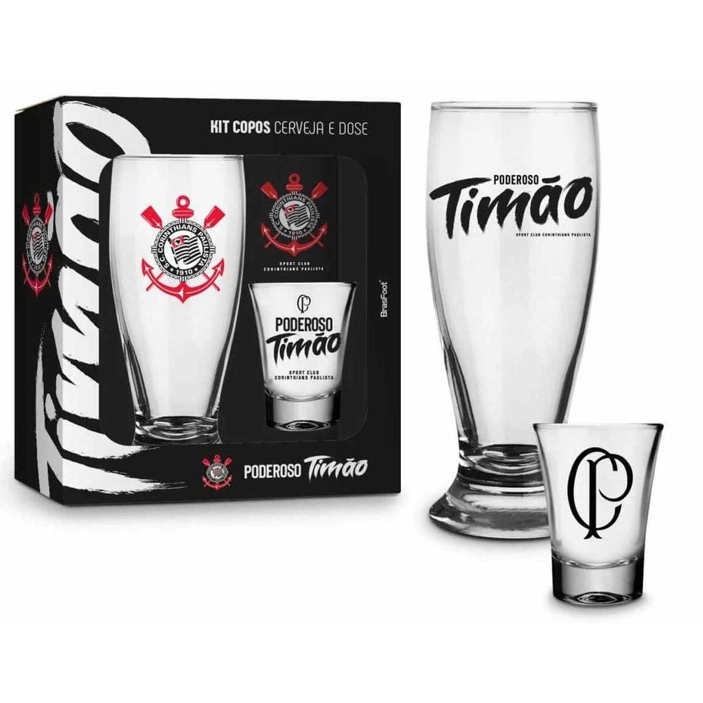 Kit Copo Munich 200 ML + Copo dose 60 ML Times de Futebol