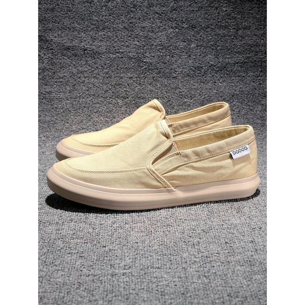Sapatos de lona masculinos primavera verão deslizamento-em respirável sapatos masculinos de cano baixo sola macia pregui