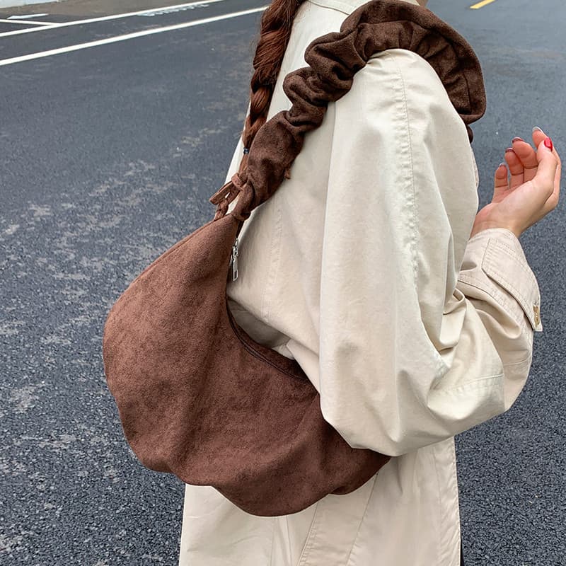 bolsa transversal feminino bolsa feminina Casual Retro camurça saco feminino 2025 novo estilo leve All-Match Cross-corpo