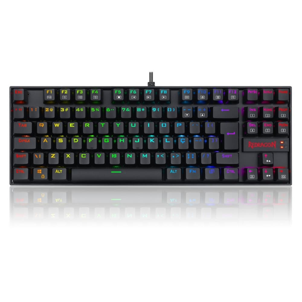 Teclado Mecânico Redragon Lakshmi  Rainbow USB Switch Black - K606R