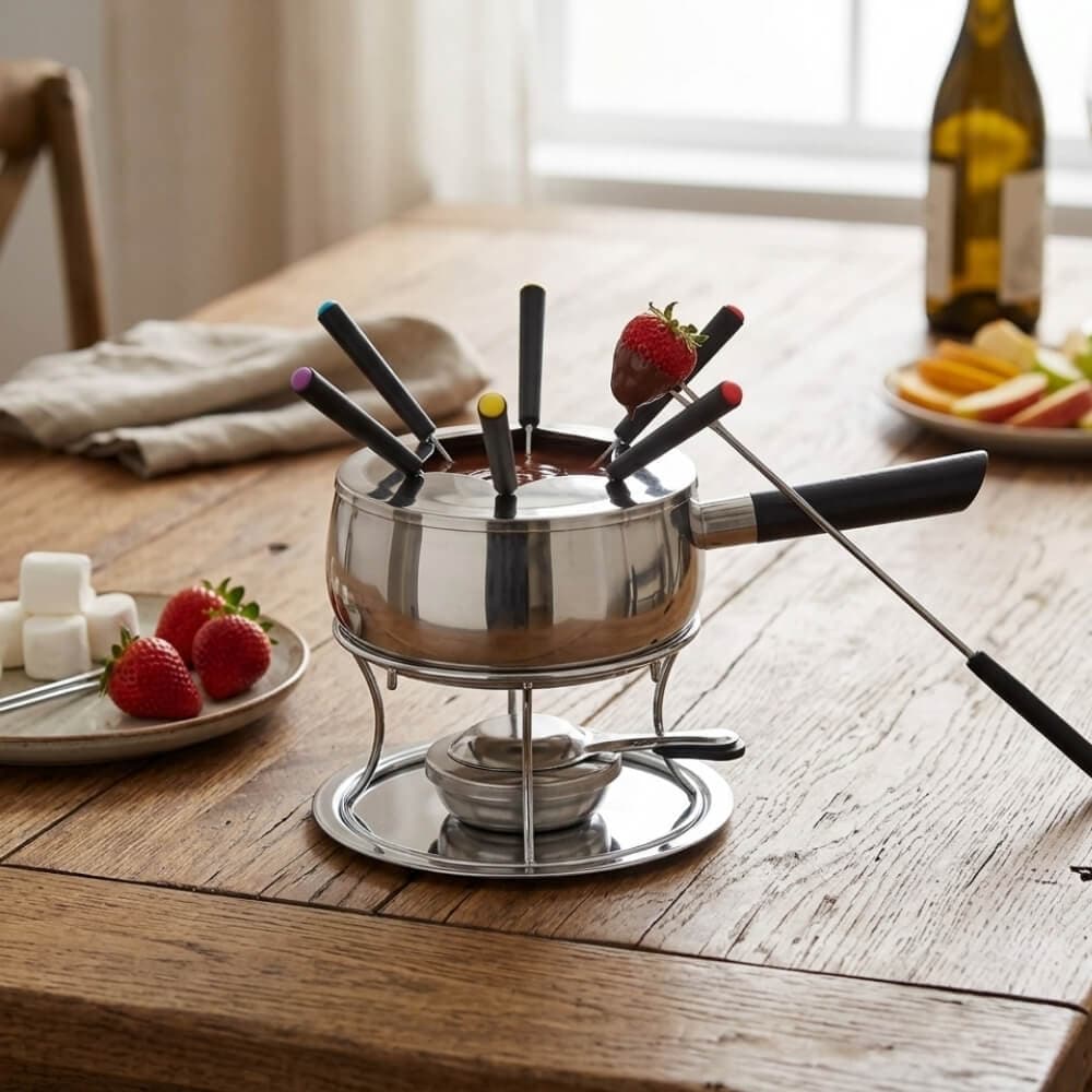 Jogo de Fondue Inox com Cabo