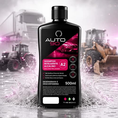 Shampoo Alcalino Desengraxante AUTO90 A2 500ml Para Limpeza Automotiva Pesada Em Oficina E Frota