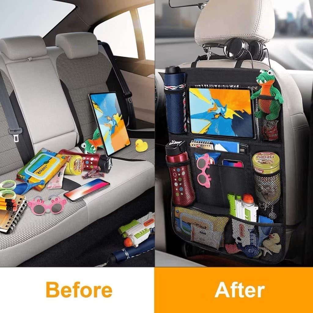 Suporte e Organizador de Objetos Banco Carro Universal Encosto Banco Traseiro de Veiculo Porta Treco Multiuso Tablet Cel