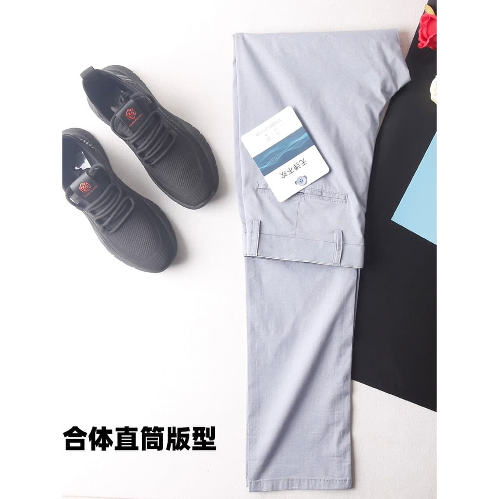 Sem elasticidade HL28295 Sea Series Calças casuais masculinas de alta elasticidade Slim-fit estilo primavera verão versã