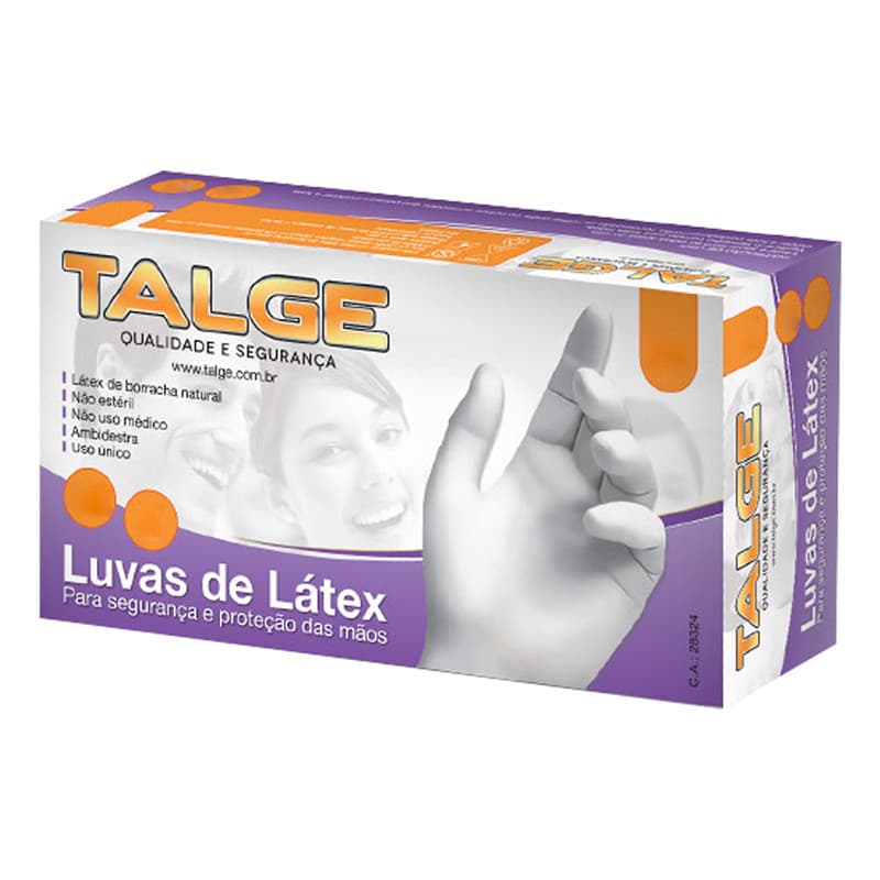 100un - Luva Látex Com Pó