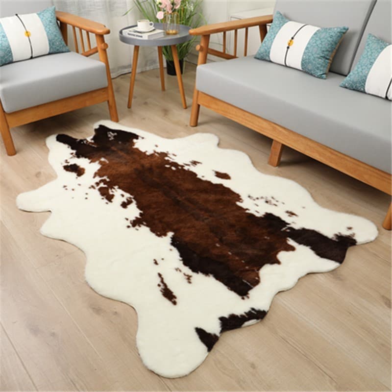 Moderno simples tapete de pele do falso interior sala estar quarto tapete falso Zebra textura pele Animal máquina laváve