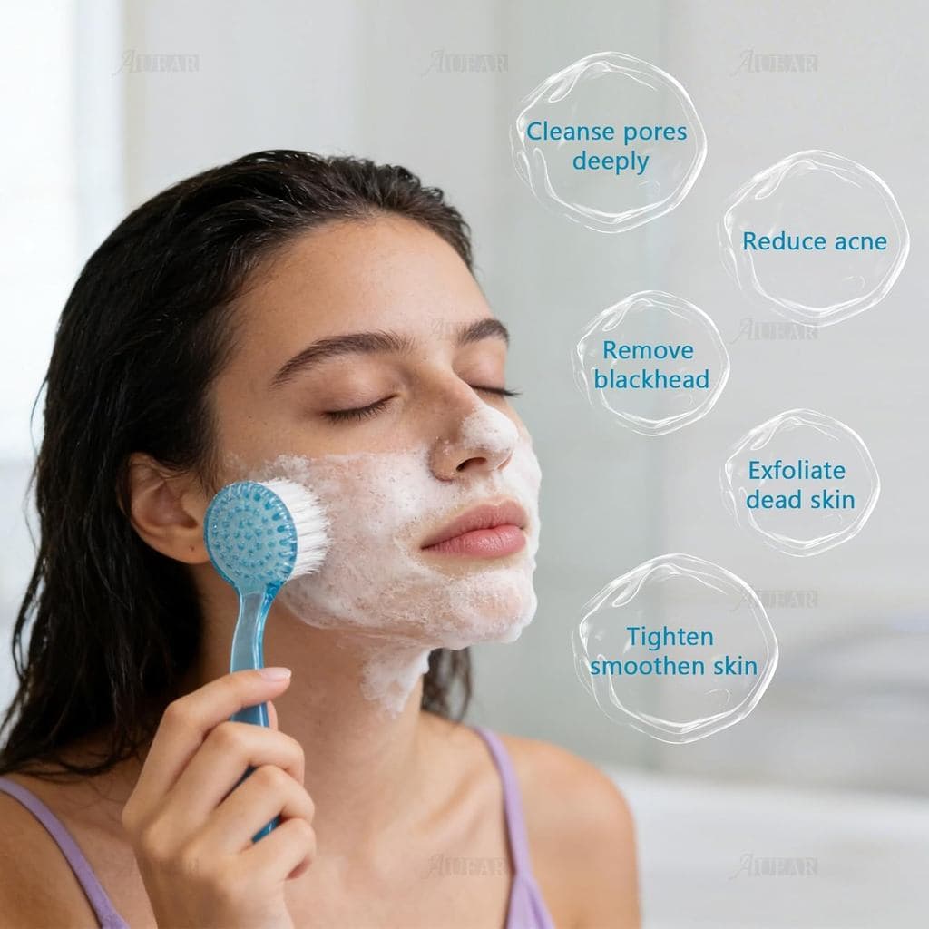 AUEAR , Pacote Com 4 Escovas Faciais Para Limpeza E Facial Tampa Mulheres Meninas Wa