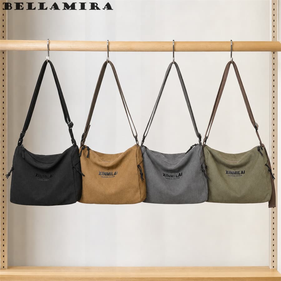 Bolsa de Lona Transversal Unissex Resistente e Durável,Leve,Grande Capacidade Ideal para Faculdade Trabalho e Passeio