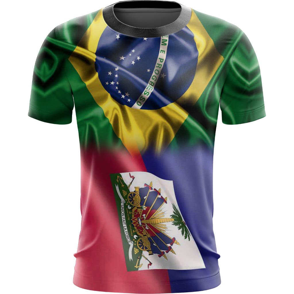 camisa camiseta brasil e Haiti países união