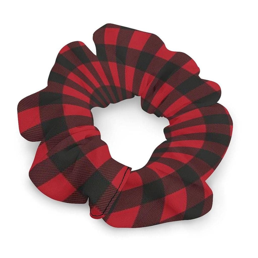 Elásticos de Cabelo Grossos e Brilhantes para Mulheres, Sem Marca, Padrão Xadrez Vermelho e Preto