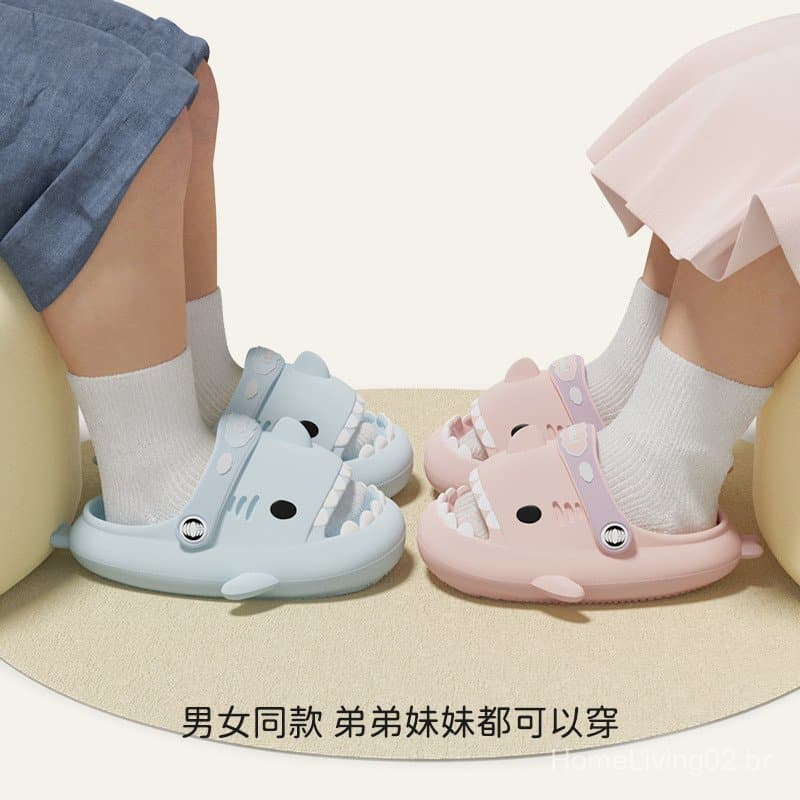 Chinelos infantis de bico fechado Little Shark, direto da fábrica, para meninos e meninas, sandálias de EVA para bebês p