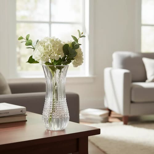 Vasos De Cristal Decorativo 15cm Flores Solitário Mesa Posta Transparente Lisa