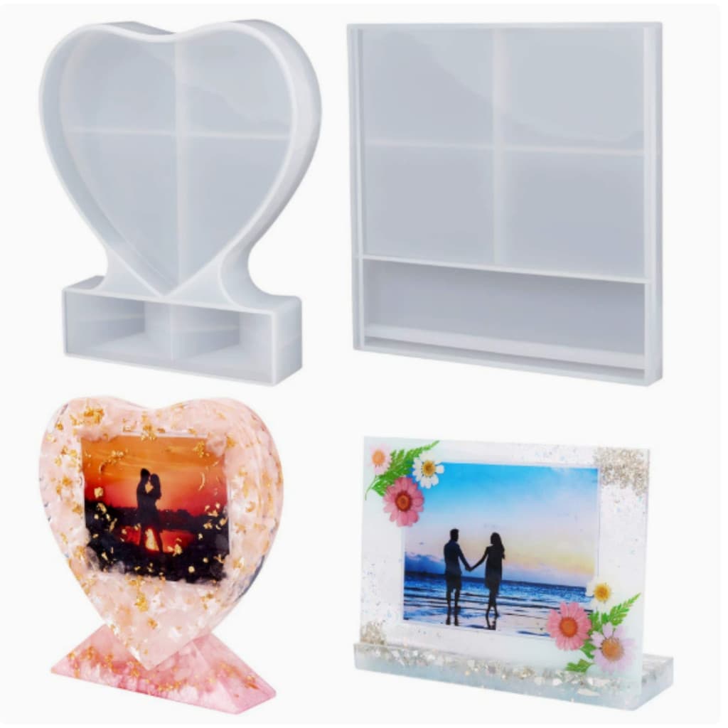 2 pçs pacote DIY resina álbum de fotos molde de Silicone especificações diferentes Base de molde quadrado integrado arte