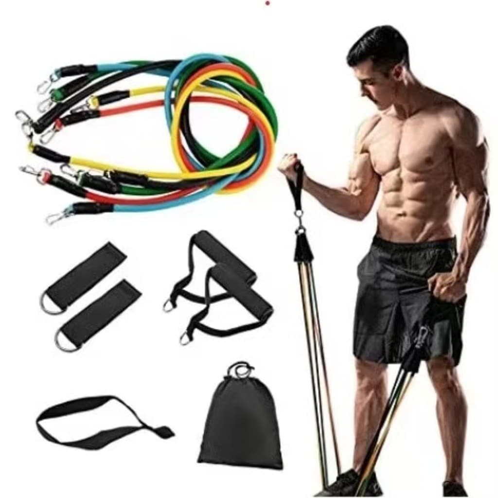 11 Pçs / Elásticos Puxar Corda Para Casa Ginásio Equipamentos De Treino Exercício Resistência