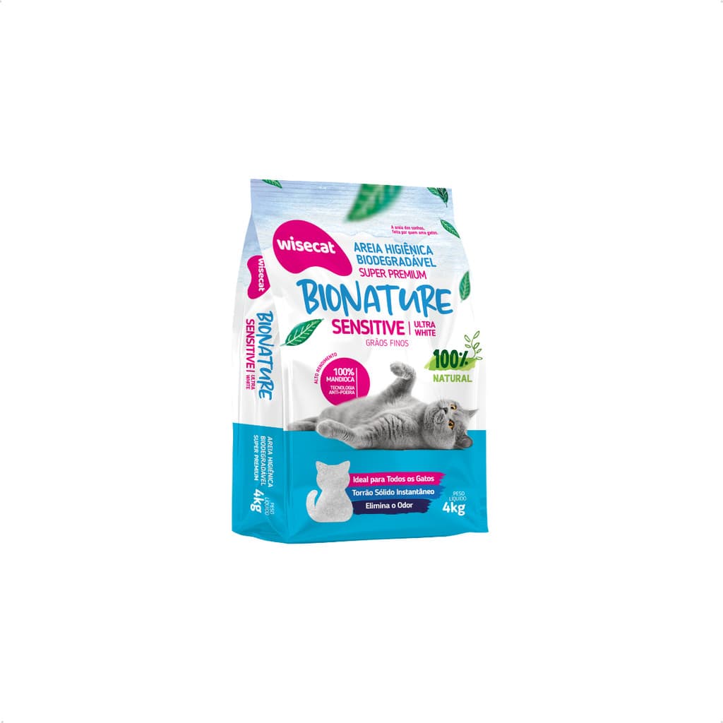 Granulado Super Premium Bionature Sensitive da Wisecat 4kg