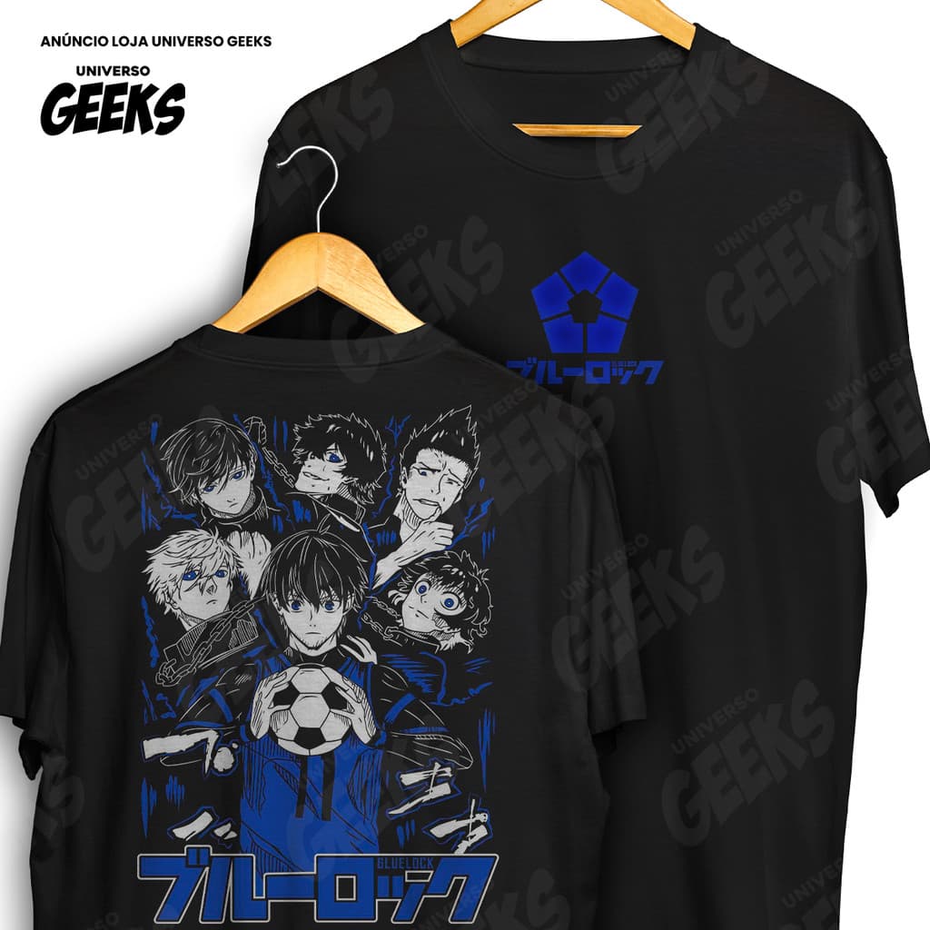 Camiseta Frente E Verso Blue Lock Time Z Isagi Yoichi Futebol Anime Manga Shonen Geek Camisa De Anime 100% Algodão