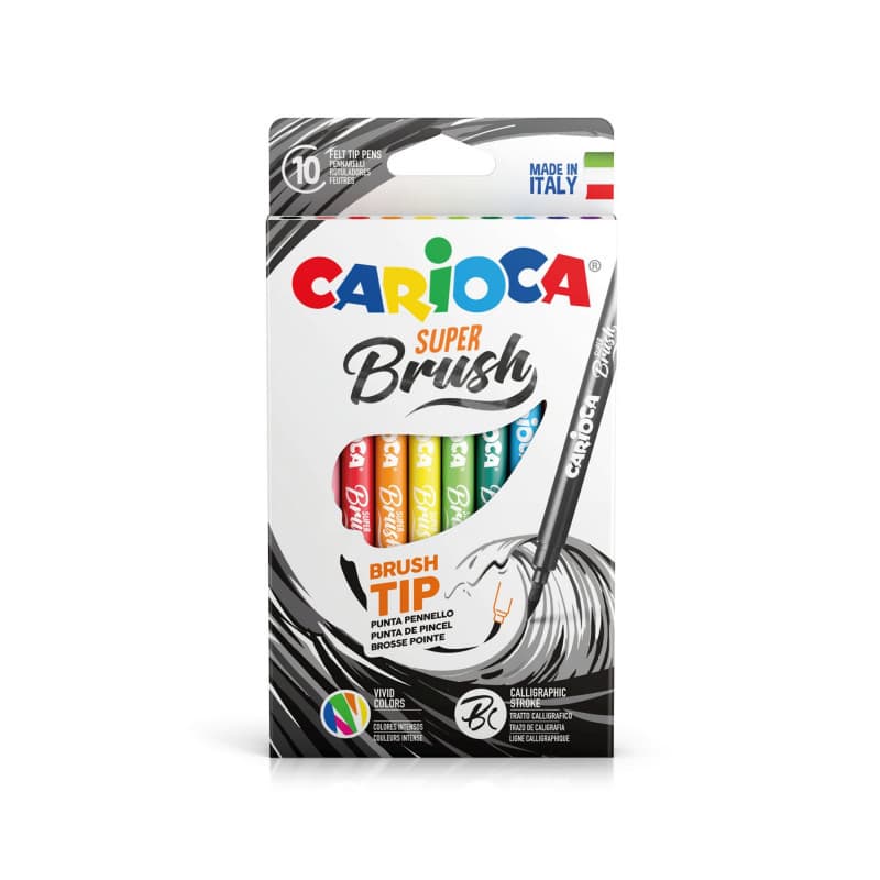 Canetinha Hidrográfica 10 Cores Brush Carioca