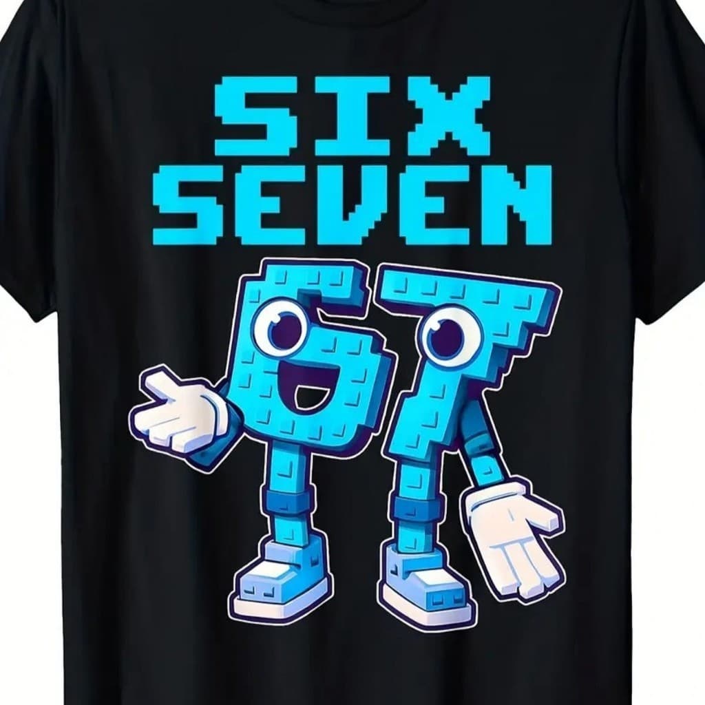Camiseta Infantil com meme 67 Six Seven 6-7 Italian Brain Rot Camisa divertida com frase italiana para crianças e gamers