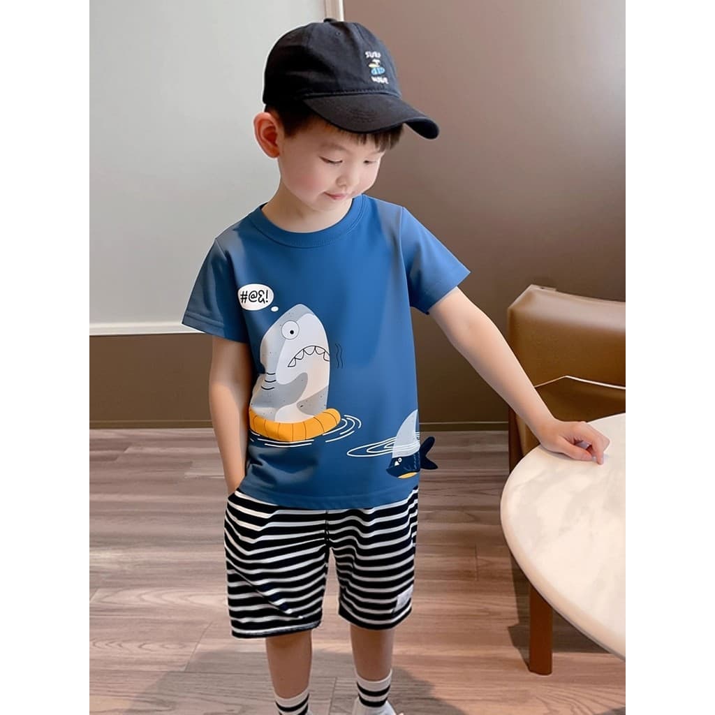 Comércio exterior versão coreana roupas infantis verão novos produtos 2026 roupas de bebê crianças camiseta de manga cur