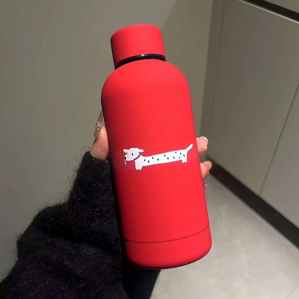 Copo térmico de veludo vermelho para cachorro, copo térmico dedicado portátil para estudantes de inverno de alto valor,