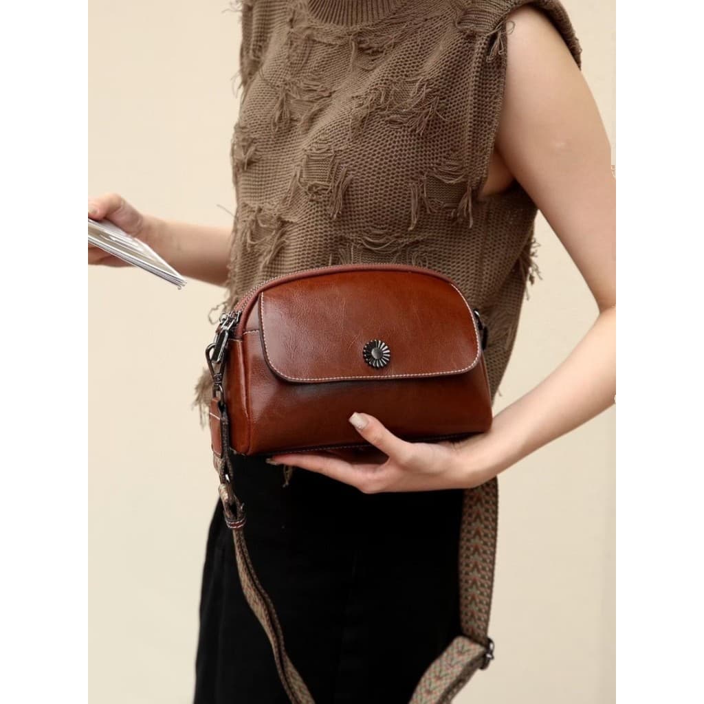 Bolsa feminina feminina 2026 novo estilo verão couro genuíno bolsa feminina bolsa para celular bolsa mensageiro de ombro